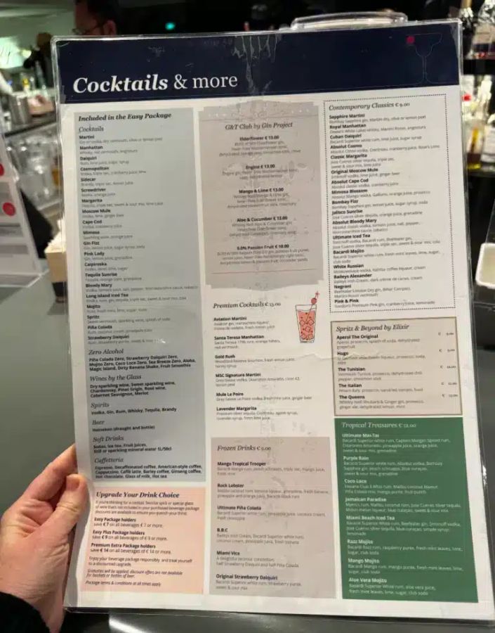 Cocktail Bar Menu