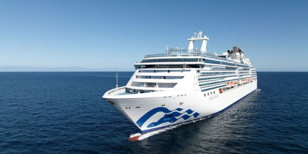 Coral Princess sailing on the ocean