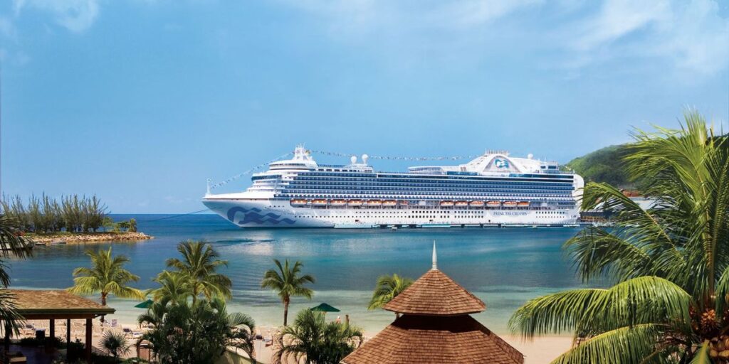 A photo of the Crown Princess cruise ship in Jamaica