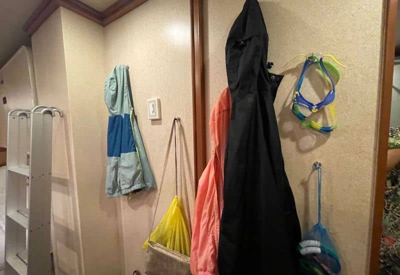 Cruise Ship Stateroom Wall with magnetic hooks