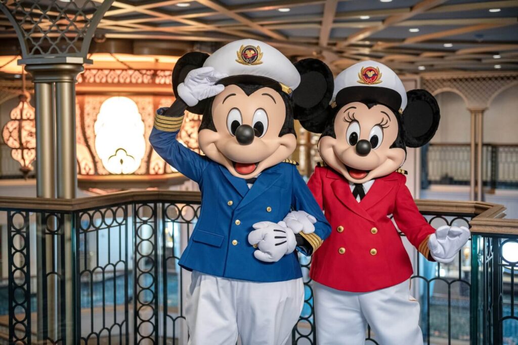 The Grand Hall with Mickey and Minnie on Disney Treasure.