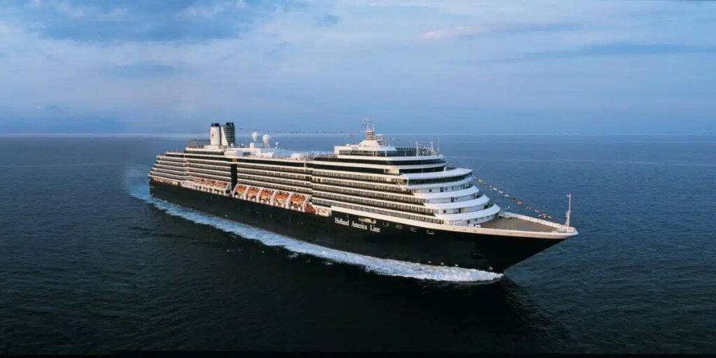 Holland America cruise ship sailing on the sea