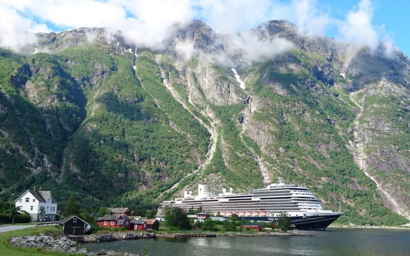 A photo of the Koningsdam, Holland America Cruise ship in Norway.