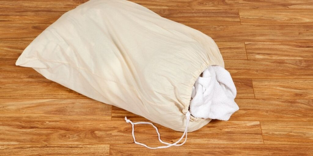 Landry bag on the floor