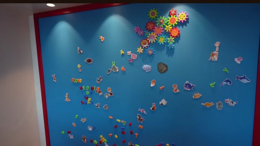 Magnetic Wall on Utopia of the Seas in a family suite.