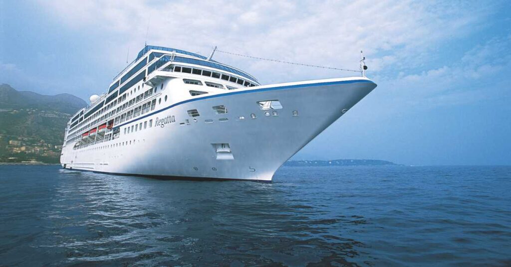 Oceania Regatta cruise ship sailing in Alaska