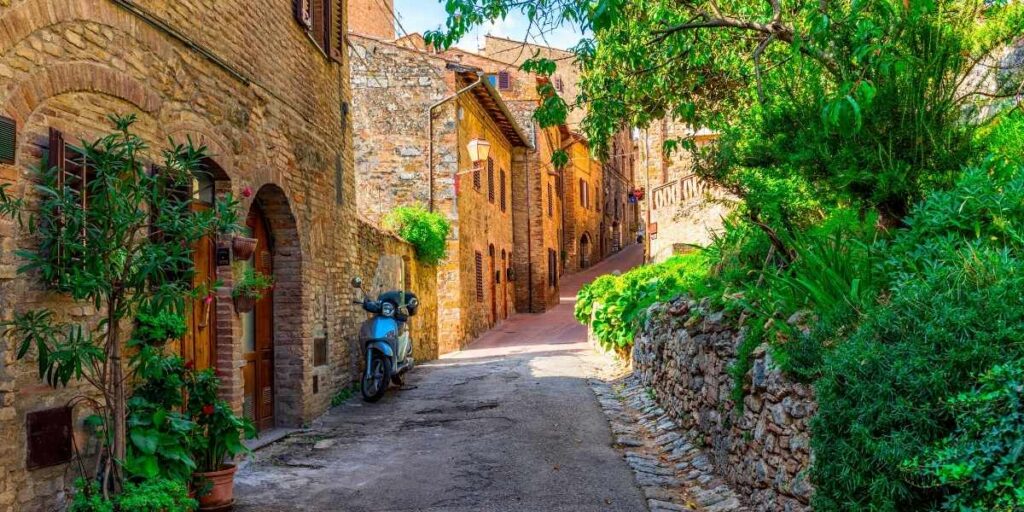 Old street in San Gimignano, Tuscany, Italy
