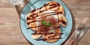 Pancakes with Nutella on them