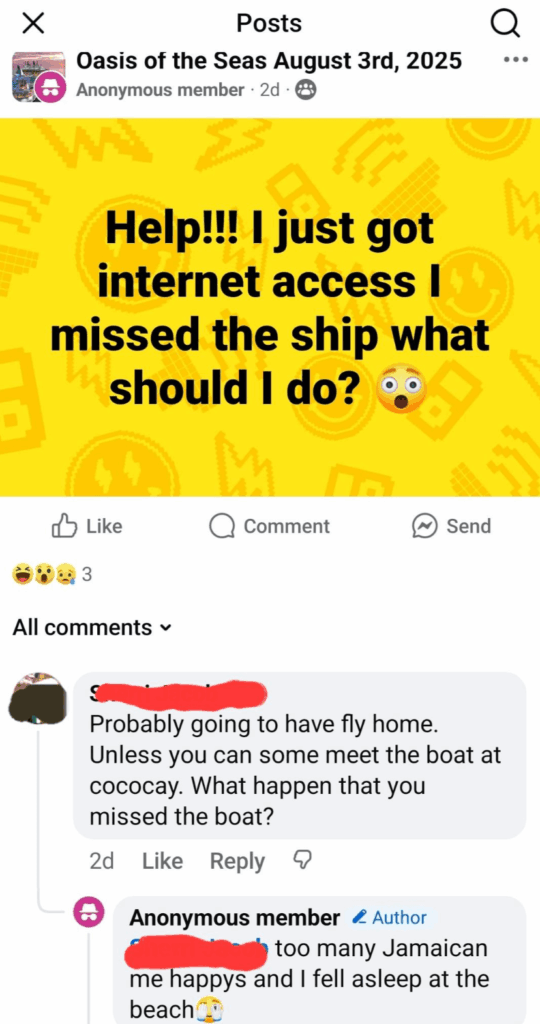 Screenshot of Facebook post