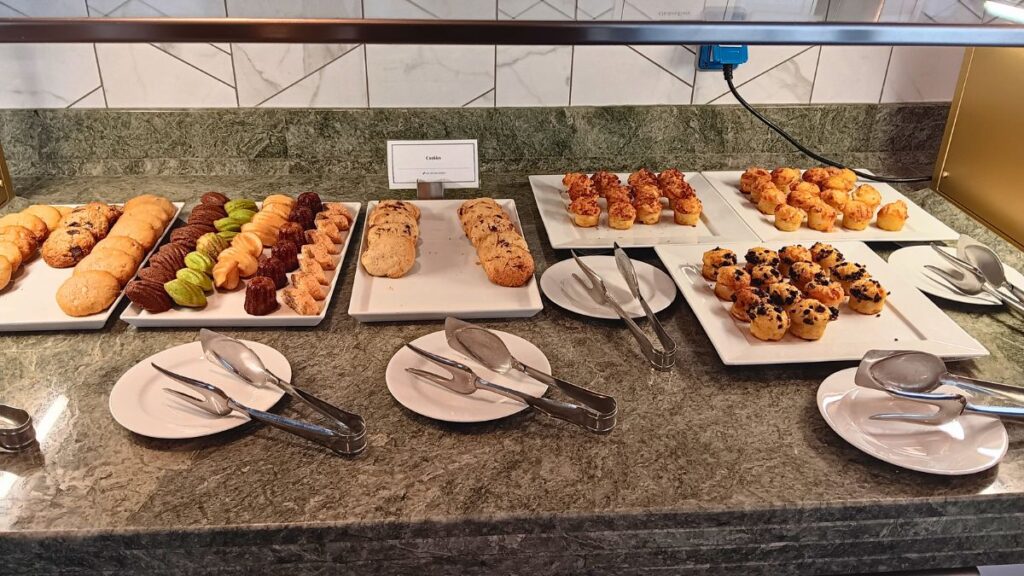 Biscuits, cookies and cakes on a cruise ship buffet