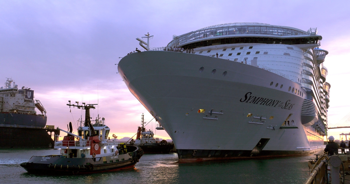 A photo of Symphony of the Seas in dock