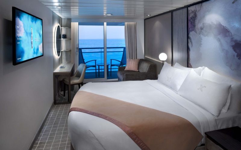 An imahe of a Veranda Stateroom on a Celebrity Cruise.