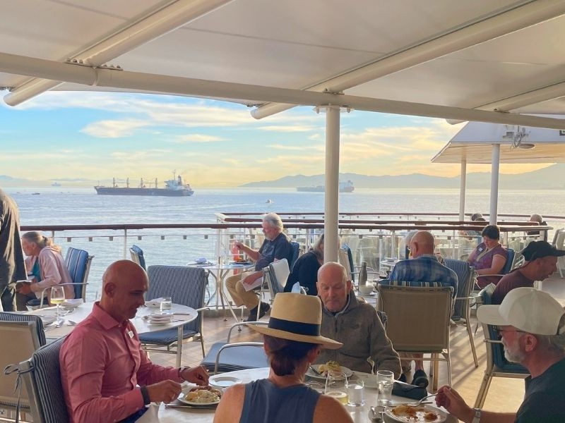 Villa Vie Odyssey residents having lunch on the aft