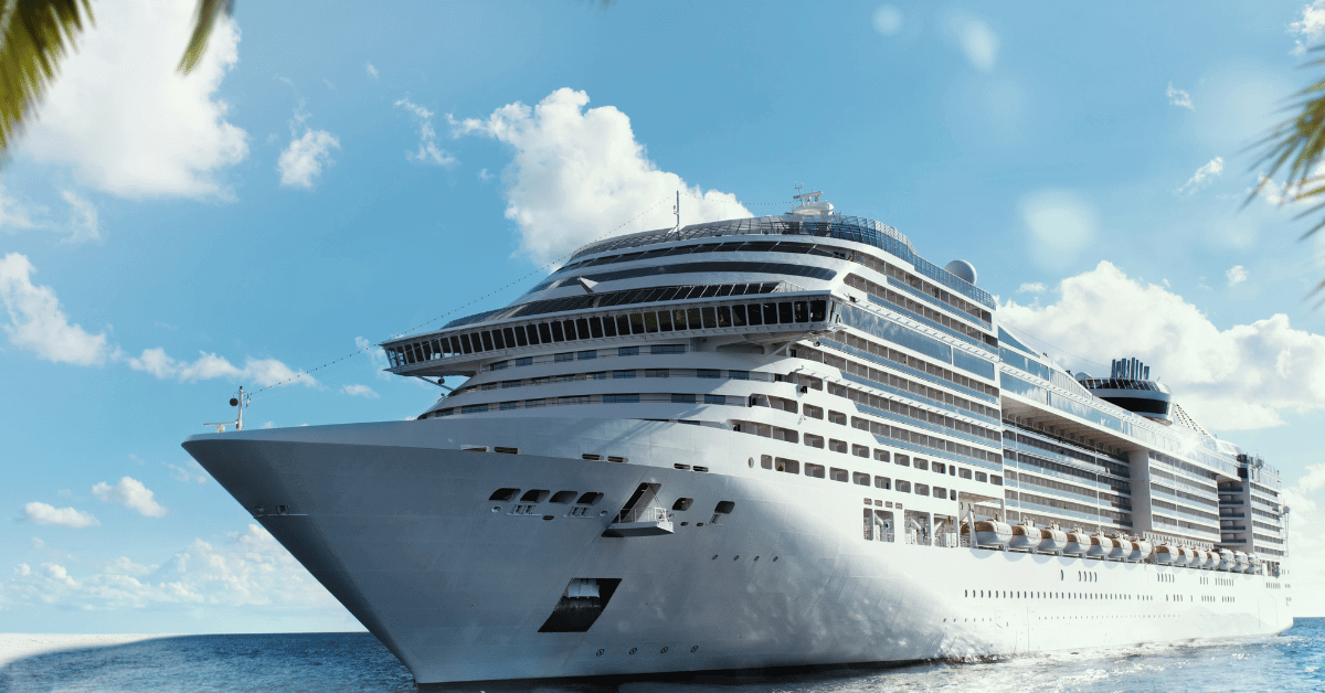 A picture of a cruise ship in the Caribbean