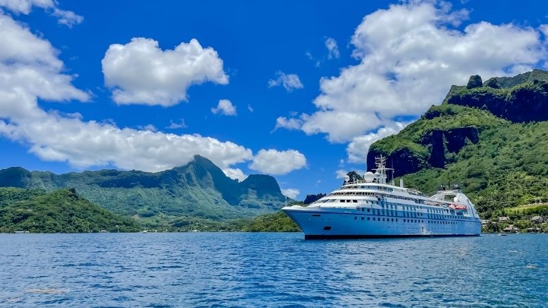 Windstar cruise ship sailing on the sea