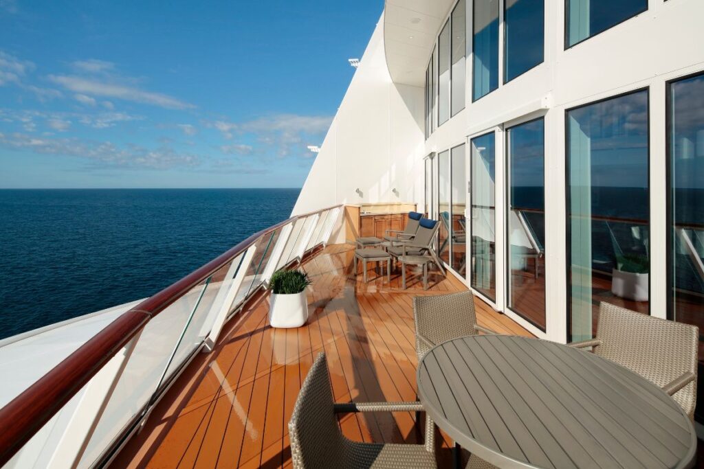 A room with a balcony, offering a wonderful view of the sea