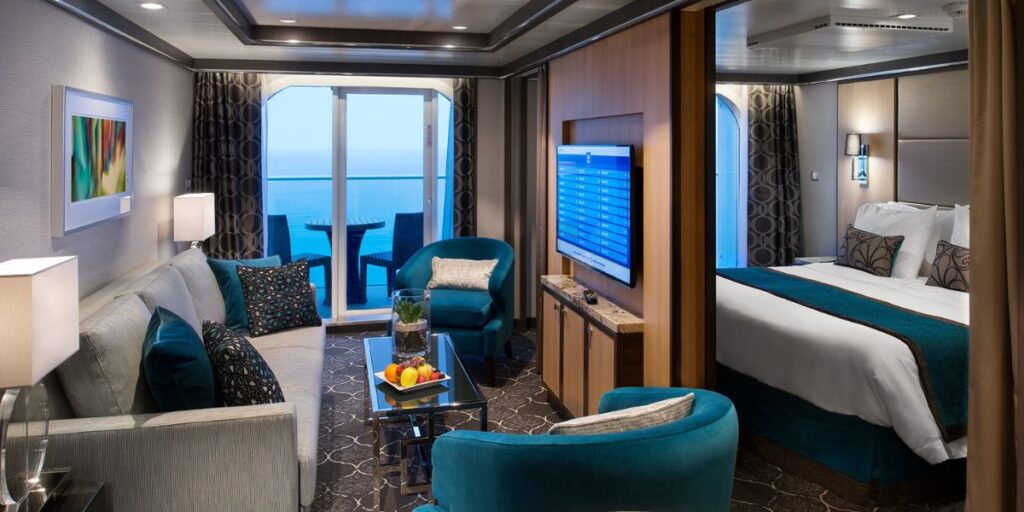 A luxurious looking grand suit ready to accommodate passengers onboard. 