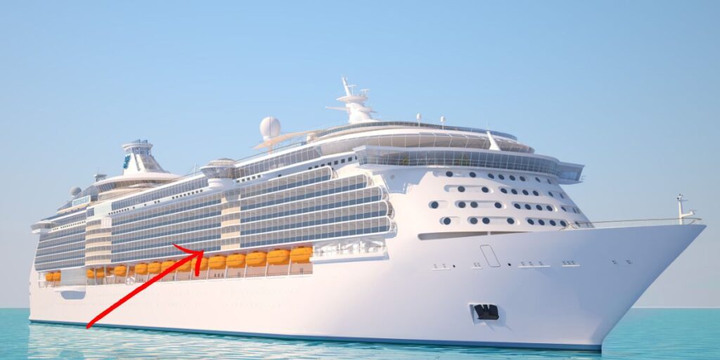 Low deck pointed out with a red arrow