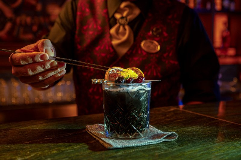cocktail being made at Spellbound, Princess Cruises